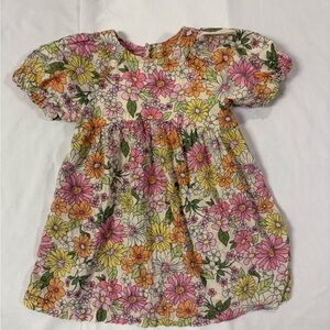Zara Kids Dress with Pink and Orange Floral Design - 2-3 yrs